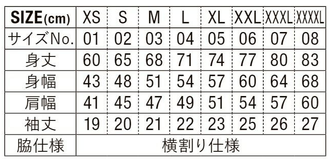 Tシャツ　プリント　アイパック　キャブ　United 5910　サイズ一覧